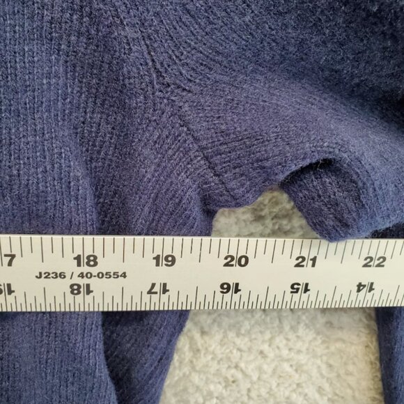 J Crew Mens Crew Neck Sweater Navy Blue Size L Lambs Wool Blend Long Sleeve New - Picture 3 of 7